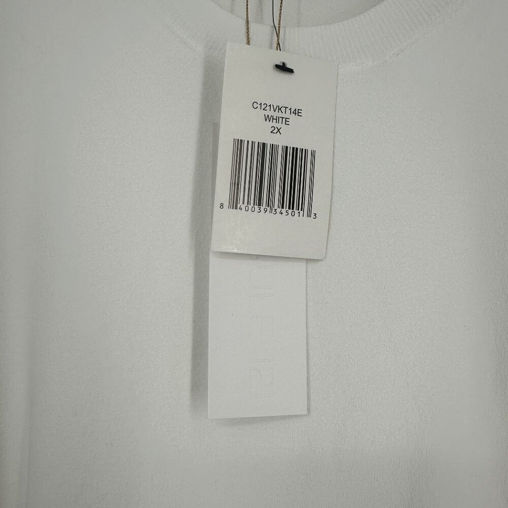Capsule 121 White Modesty Stretch Sleeveless Minimalist Tank Top Blouse Plus 2X - Picture 6 of 8